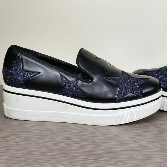 Stella McCartney Binx Stars Slip-On Platform Sneaker,Black, Womens Size 10 / 40 - Picture 7 of 10